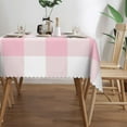 thumbnail image 3 of Rectangle Table Cloth, Girly Pastel Pink Gingham Plaid Resistant Washable Tablecloth Decorative Table Cover for Dining, Indoor and Outdoor, 3 of 6