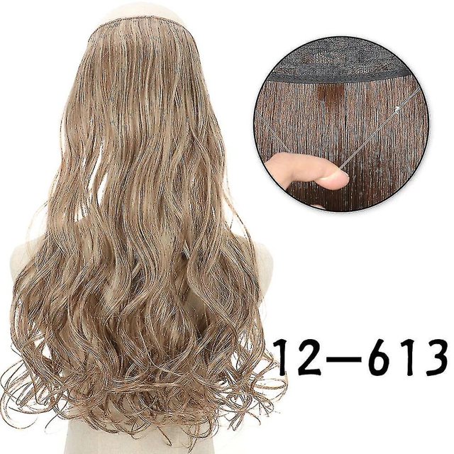 S Black Extensiones de cabello sin clip en línea de pescado postizo falso sintético Ha