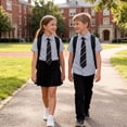 thumbnail image 6 of Odeerbi Teen Boys Dress Shirt with Striped Tie Short Sleeve School Uniform Shirts, 6 of 8