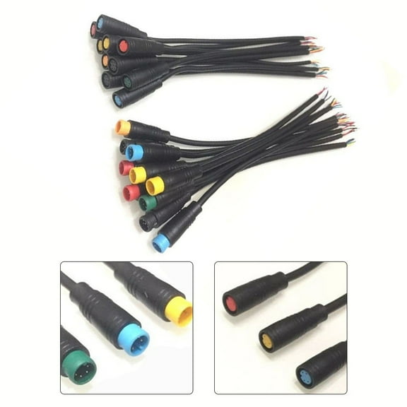 M8 6 Pin Dc Female Male Connectors For Electric Bikes 5 Pairs Waterproof 15Cm