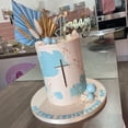 thumbnail image 4 of 12 abalorios de acr&iacute;lico delgado para tartas, confirmaci&oacute;n de bautizo, espejo dorado, decoraci&oacute;n de pastel de cruz acr&iacute;lica (4 pulgadas), 4 of 9