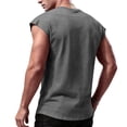 thumbnail image 3 of Mens Sleeveless Shirts Cotton Workout Tank Tops Cut Off Shirts Gym Muscle Loose Fit Tee Gray 2XL, 3 of 4