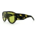 thumbnail image 6 of Retro Bold Oversized Shield Racer Plastic Sunglasses Yellow Tortoise - Yellow, 6 of 8