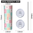 thumbnail image 3 of Pioneer Flower Floral Print Pattern 20oz Skinny Tumbler with Straw & Lid, Double Wall Vacuum Insulated Cup, Leak-Proof, Cup Holder Friendly, Hot 6H Cold 12H, 3 of 6