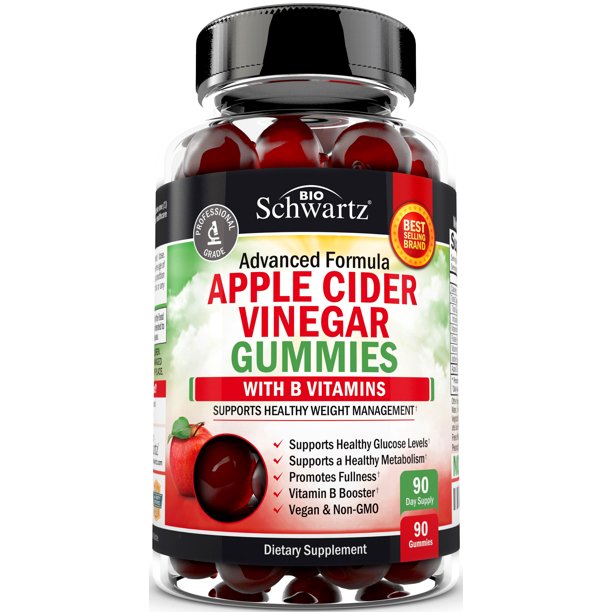 Vegan Apple Cider Vinegar Gummies With B Vitamins For Immune Support Healthy Weight Management 90