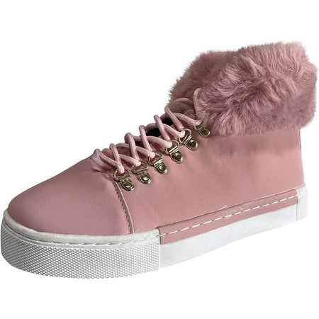 

Warm Women s Snow Boots Falt Fashion Western Boots Solid Booties Solid Color Lace Up Trendy Leather Wool Lined Rubber Work Boots Ladies Womens Hiking Boots Cow Girl Boots Chelsea Work Boots