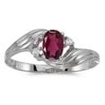 thumbnail image 1 of 14k White Gold Oval Rhodolite Garnet And Diamond Ring, 1 of 2