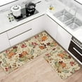 thumbnail image 2 of Fall Kitchen Rugs Set of 2,Pumpkin Maple Leaf Flower Autumn Thanksgiving Farmhouse Floor Mats and Rugs Non Skid Washable for Kitchen Home Decor (17"x47"+17"x30"), 2 of 6