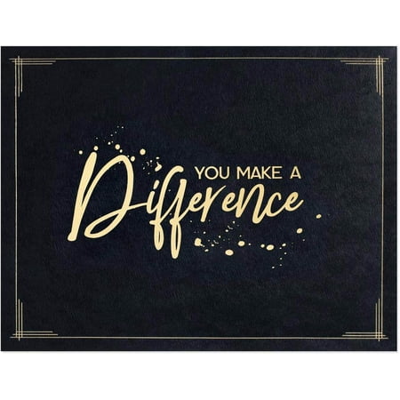PaperDirect You Make A Difference Certificate Jackets, 9"x12", Black 80lb Stock, Gold Foil Recognition Folders for Teachers, Graduation, Awards, Staff & Volunteers Certificat Holders, 10-Pack