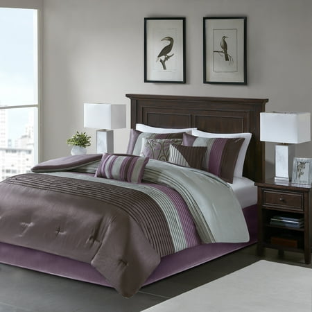 UPC 675716320300 product image for Home Essence Salem 7 Piece Comforter Set  King  Purple | upcitemdb.com