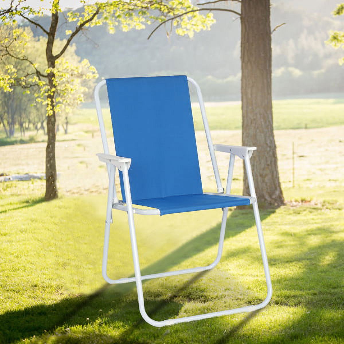 Folding Chair, Portable Patio Chair, Patio Dining Chairs, Stackable Storage Lawn/Camping Chair- Blue - image 5 of 8