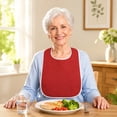 thumbnail image 6 of Adult Mealtime Protector, Terry Cloth Drool Bib, Absorbent Meal Bib, Machine Washable Bib, 30X18 in Red Waterproof Cotton Spill Proof, Adjustable Neckline Full Coverage Guard to, 6 of 7