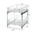 thumbnail image 5 of Home Zone Living 14” Width x 20” Depth 2 Shelves Pull Out Storage Organizer, Silver, 5 of 8