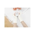 thumbnail image 5 of INSPIRE CHIC Women's Elastic Knit Gloves Female Lacework Wrist Arm Warmer Thumb Hole Half Finger Cute Sleeves for Christmas Cool Windproof White, 5 of 6