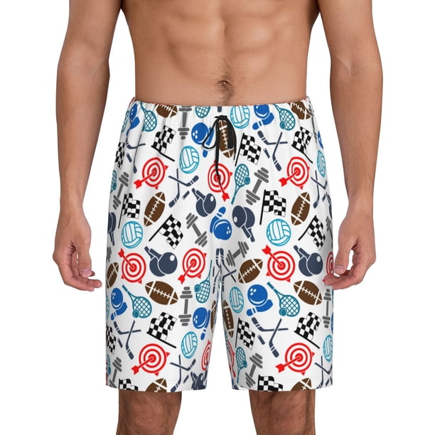 Fotbe Sport Items Pantalones Cortos de Pijama para Hombre, Ropa de Dormir, Pantalones de Pijama Cortos para Hombre-3X-Large