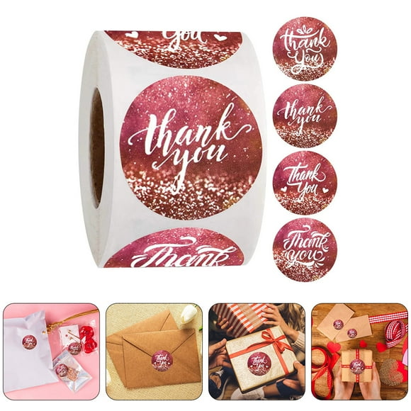 FUTUREORYY 500Ud Pegatinas De Thank You Para Sellar Sobres Paquetes En Color Rojo