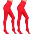 thumbnail image 3 of 2 Pairs Women's Solid Color Tights 80D, Soft Opaque Microfiber Tights, 3 of 6