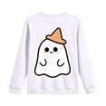thumbnail image 5 of felwors Kids Halloween Sweatshirt Boys Girls Pumpkin Ghost Toddler Shirt Crewneck Long Sleeve Graphic Top (White,7-8 Years), 5 of 7