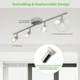 thumbnail image 4 of Garwarm Modern 4-Light Track Lighting Kit, Flush Mount Wall/Ceiling Spot Lights Fixture, LED Track Light with Chrome Flexibly Rotatable Light Head for Kitchen Living Room, 4 X GU10 Bulb (Included), 4 of 18