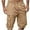 Khaki, variant on Mens Shorts Casual Solid Knee Length Cargo Pants With Pocket Straight Button Zipper Shorts
