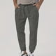 thumbnail image 1 of Pantalones largos de moda para hombre, con bolsillos laterales, cintura elástica, cintura alta, pierna ajustada, pantalones deportivos de poliéster para hombre., 1 of 8