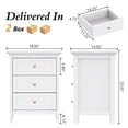 thumbnail image 2 of AODAILIHB Set of 2 Wood Nightstands, 3-Drawer Modern Bedside Dresser, Storage Night Table for Bedroom, Dorm & Small Spaces, White, 2 of 7