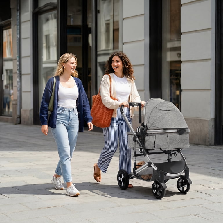 AILEEKISS 3-in-1 Convertible Baby Stroller, Big Seat, Adjustable