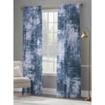 thumbnail image 4 of Navy Blue Ombre Sheer Curtains 108 Inch Length 2 Panels Set Window Treatments, Gradient Abstract Art Vintage Rod Pocket Semi Curtains for Living Room/Bedroom/Kitchen Décor, 104"W x 108"L, 4 of 7