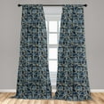thumbnail image 5 of Ambesonne Blue Curtains, Denim Patchwork, Pair of 28"x63", Blue, 5 of 5