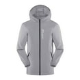 thumbnail image 2 of Men's Summer Solid Color Sunscreen Thin Long Sleeved Hooded Casual JacketLong Puffer Brown Cardigan White Linen Cardigan, 2 of 9