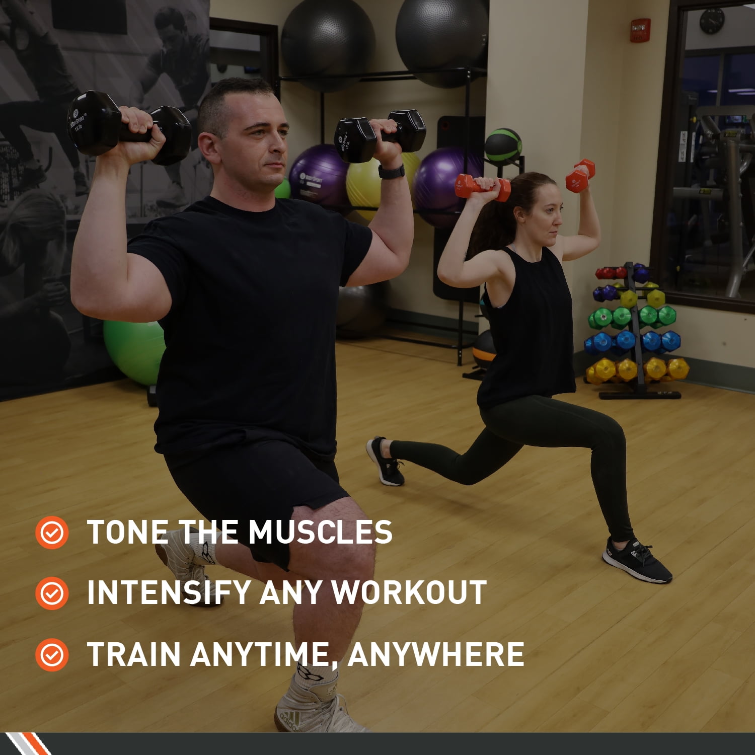 Body Sport Vinyl Coated Dumbbell Weight, 15 lb. (Single) - Strength Training Equipment for Home Fitness & Gym Workouts (Gray)