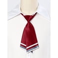 thumbnail image 2 of INSPIRE CHIC Women's Pre-tied Bowtie Uniform Necktie Adjustable Strap Striped Tie Wine Red One Size, 2 of 6
