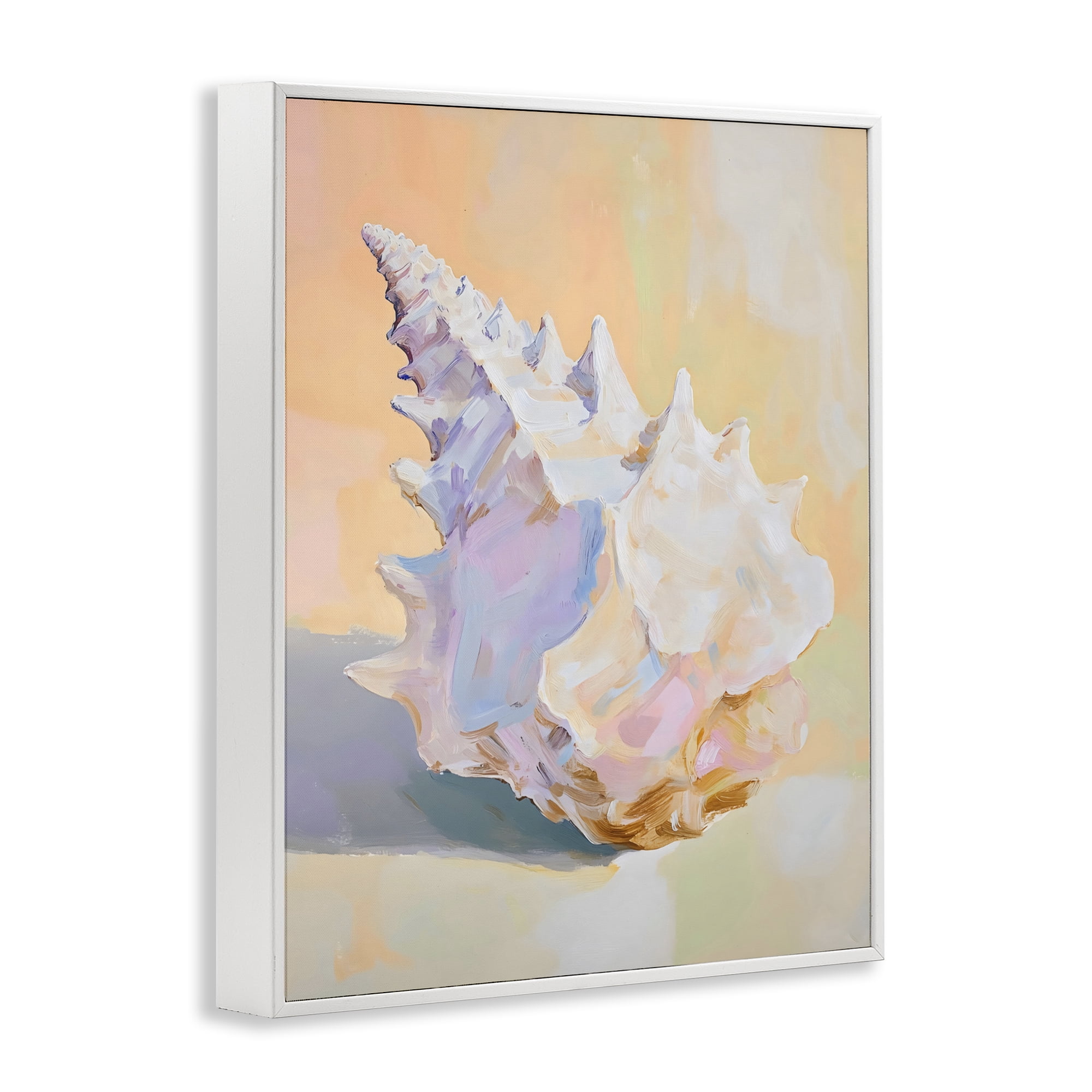 Stupell Industries Vintage Shell in Pastel Light White Framed Giclee Art, design by The Prints Vibe