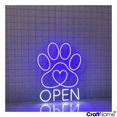 thumbnail image 3 of Craftnamesign Pet Paw Open Neon Light, Pet Grooming Open Sign Wall Art, Pet Spa LED Sign Board, 3 of 5