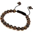 thumbnail image 3 of Natural Healing Power Gemstone Crystal Beads Unisex Adjustable Macrame Bracelets 8mm,Bronzite, 3 of 4