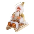 thumbnail image 2 of Muñeco de Papá Noel en trineo, colgante para árbol de Navidad, decoración, artesanías tradicionales Sombrero estampado dorado, 2 of 9