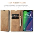 thumbnail image 6 of Feishell Slim Wallet Phone Case for Apple iPhone 15 6.1 inch,Premium PU Leather Magnetic Closure Folio ID Credit Card Slots Shockproof Protective Flip Kickstand Phone Cover,Brown, 6 of 11