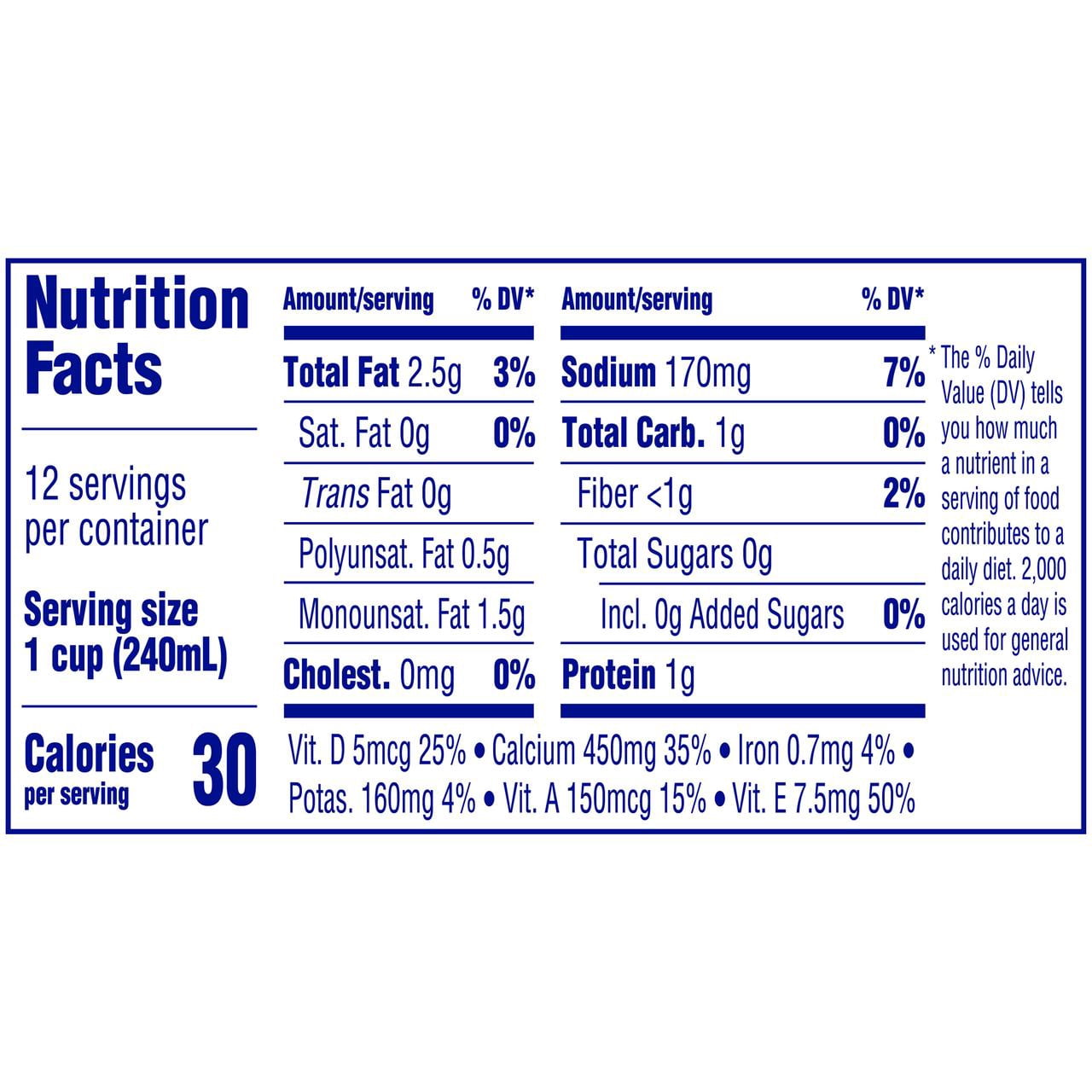 Almond Breeze Unsweetened Original Almond Milk, 96 oz