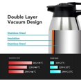 thumbnail image 3 of Chefio 88 Oz Stainless Steel Thermal Coffee Carafe/Double Walled Vacuum Insulated Thermos,12 Hour Heat & Cold Retention/ 2.6 Liter / 2600ML Tea, Water, Coffee Dispenser (Stainless Steel Color), 3 of 3
