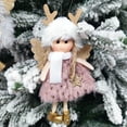 thumbnail image 1 of Xihbxyly Ángel Navideño, Adorno Colgante de Madera Artesanal, Diseño de Postura Sentada, Decoración para Árbol Festivo, Regalo Elegante, Decoración para Fiestas, 19 X 6 Cm, Juego de 3, 1 of 2