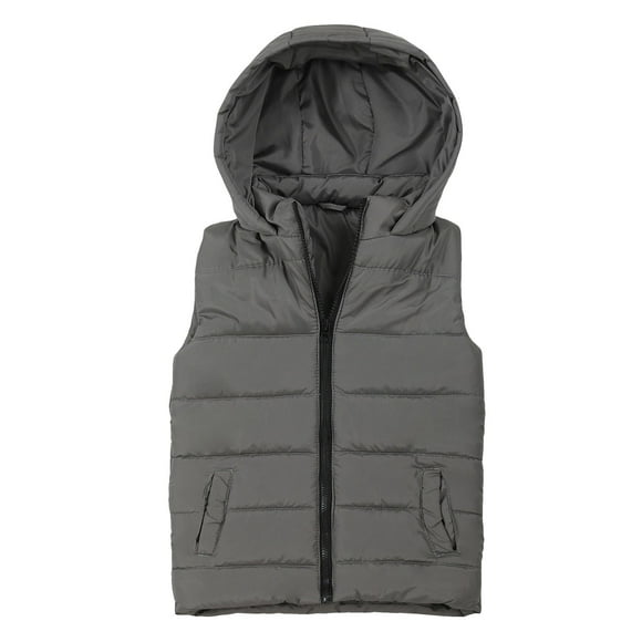WUANDIXFA Toddler Polar Fleece Vest Children's Vest Autumn Fashion Vest Cotton Vest Children Sleeveless Jacket Dark Gray,11-12 Years