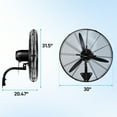 thumbnail image 6 of Ktaxon 30inch High Velocity Wall Mount Fan Oscillating,Industrial Fan with 4 Speed Ventilation,100% BLDC Copper Motor,4963CFM,,Heavy Duty Metal Fan for Outdoor, Indoor Use, 6 of 12