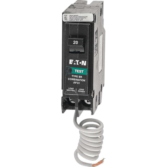 Eaton Corporation Type BR AFCI Circuit Breaker BRN115AF - 15 Amps Single Pole - 1 Piece