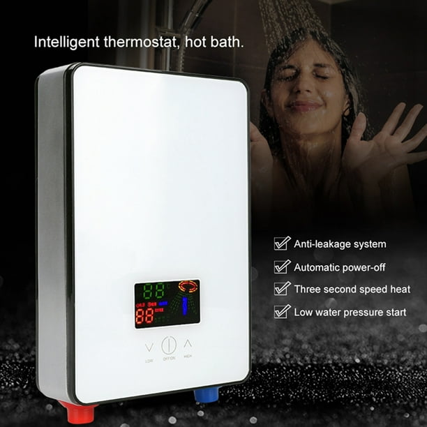 Calentador De Agua, Botón Táctil Calentador De Agua Sin Tanque Pantalla LED Grande Con Accesorios De Instalación Para El Hogar Para RV