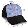 thumbnail image 2 of Yiaed Strawberry And Flowers Print Baseball Cap Dad Hat Polo Style Plain Blank Adjustable Size, 2 of 5