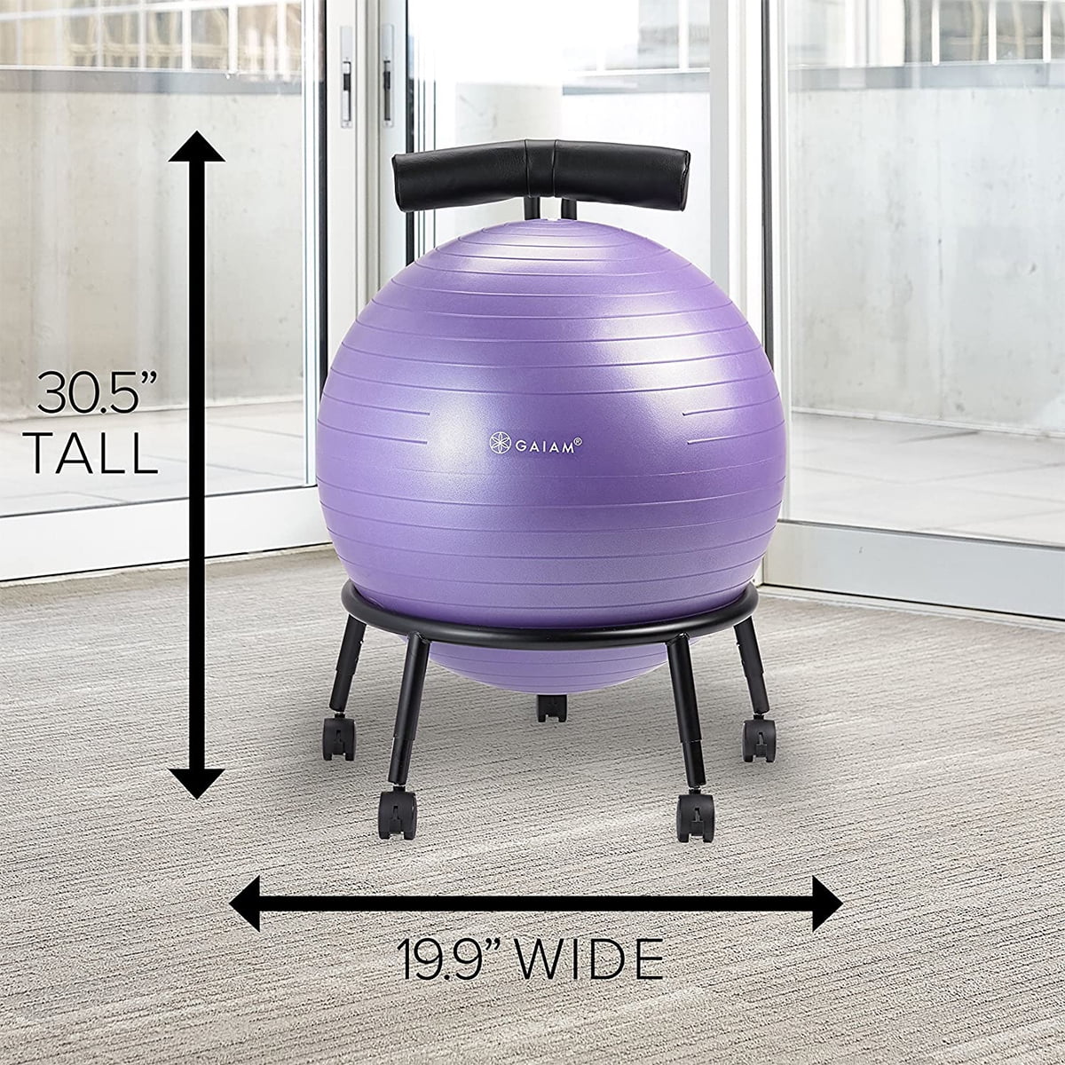 Gaiam Custom Fit Balance Ball Chair Gray Walmart