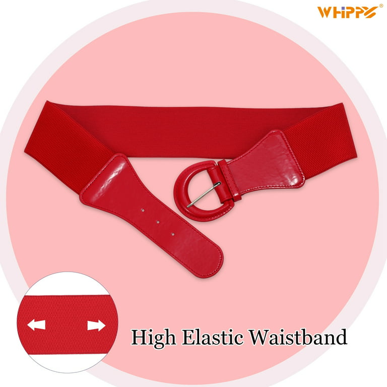 WHIPPY Women Elastic Wide Belt, Stretch Plus Size Waist Belt for Jeans  Dress 