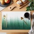 thumbnail image 2 of Green Ombre Stripe Placemats Set of 8 Abstract Art Gradient Watercolor Place Mats Indoor Wipeable Table Mats Washable Cloth Dining Table Placemats for Kitchen Holiday Party Home Decor 13x19 Inch, 2 of 9