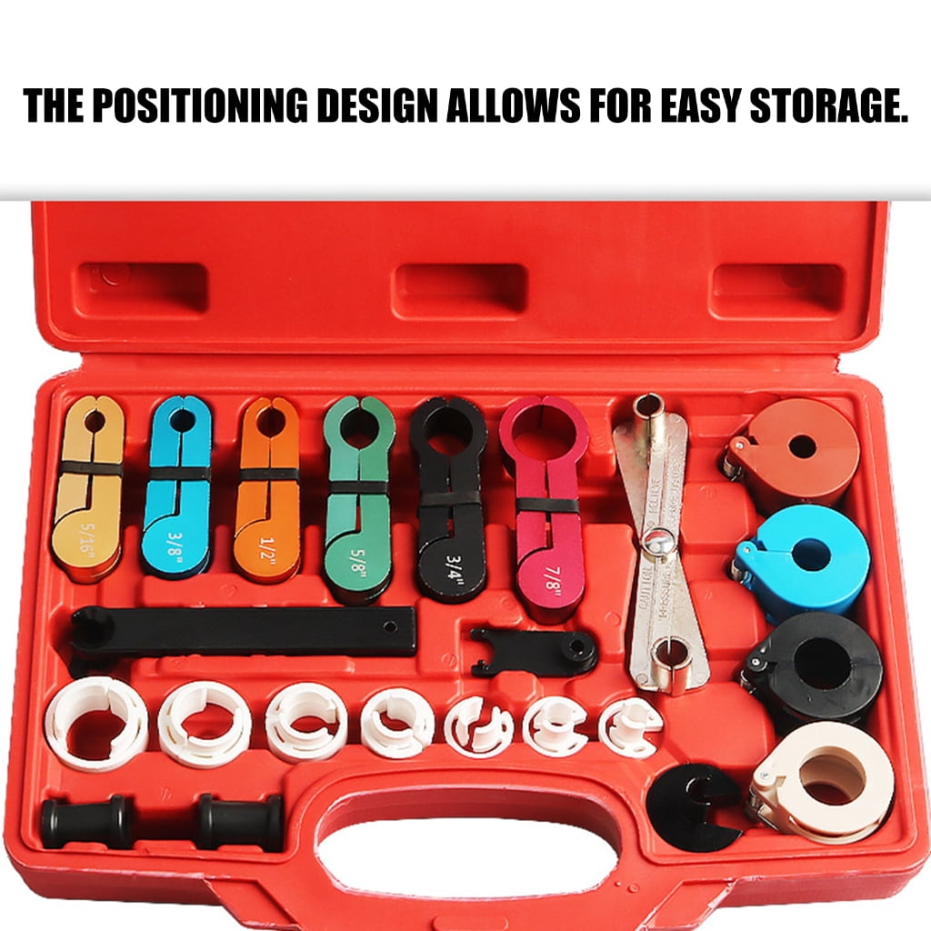 24Pcs Professional HVAC Line Quick Disconnect Tool Set For Auto Refrigerant Removal