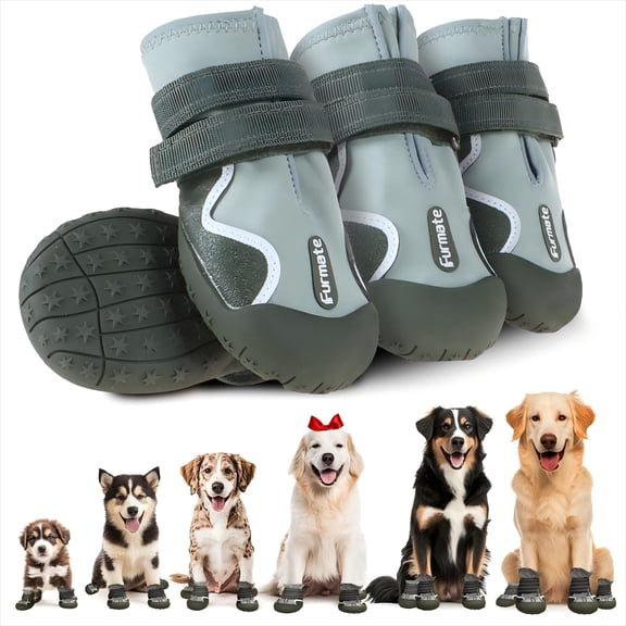 Dog Shoes for Large Small Medium Dogs,Dog Booties for Indoor Hardfloors Anti-Slip,Reflective Strip Waterproof Dog Boots & Paw Protectors for Outdoor Walking Hot Pavement,Winter Snow